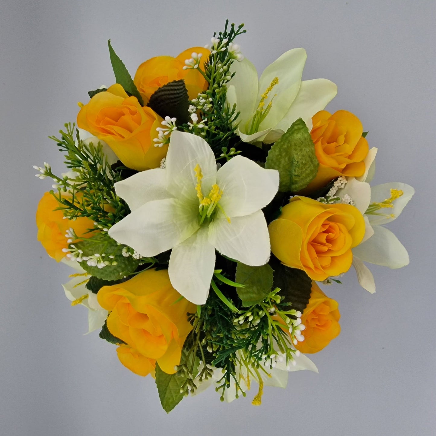 Rose and Lily Memorial Pot in 5 Different Colours - Amor Flowers