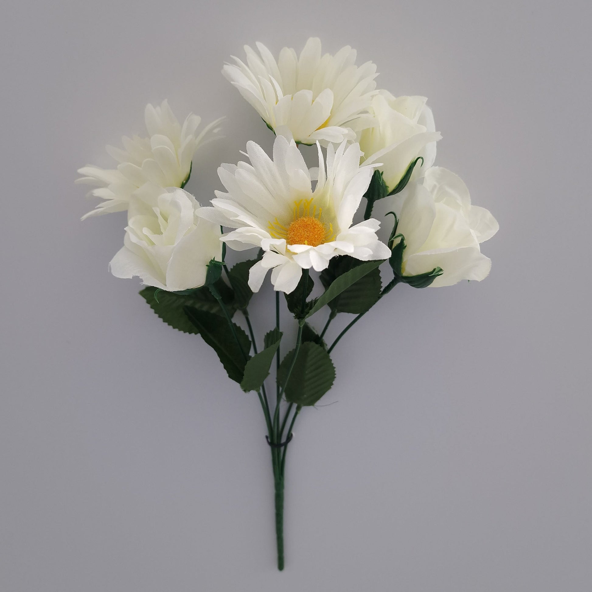 Rose Bud and Gerbera Artificial Flower Bush In 6 Different Colours - Amor Flowers
