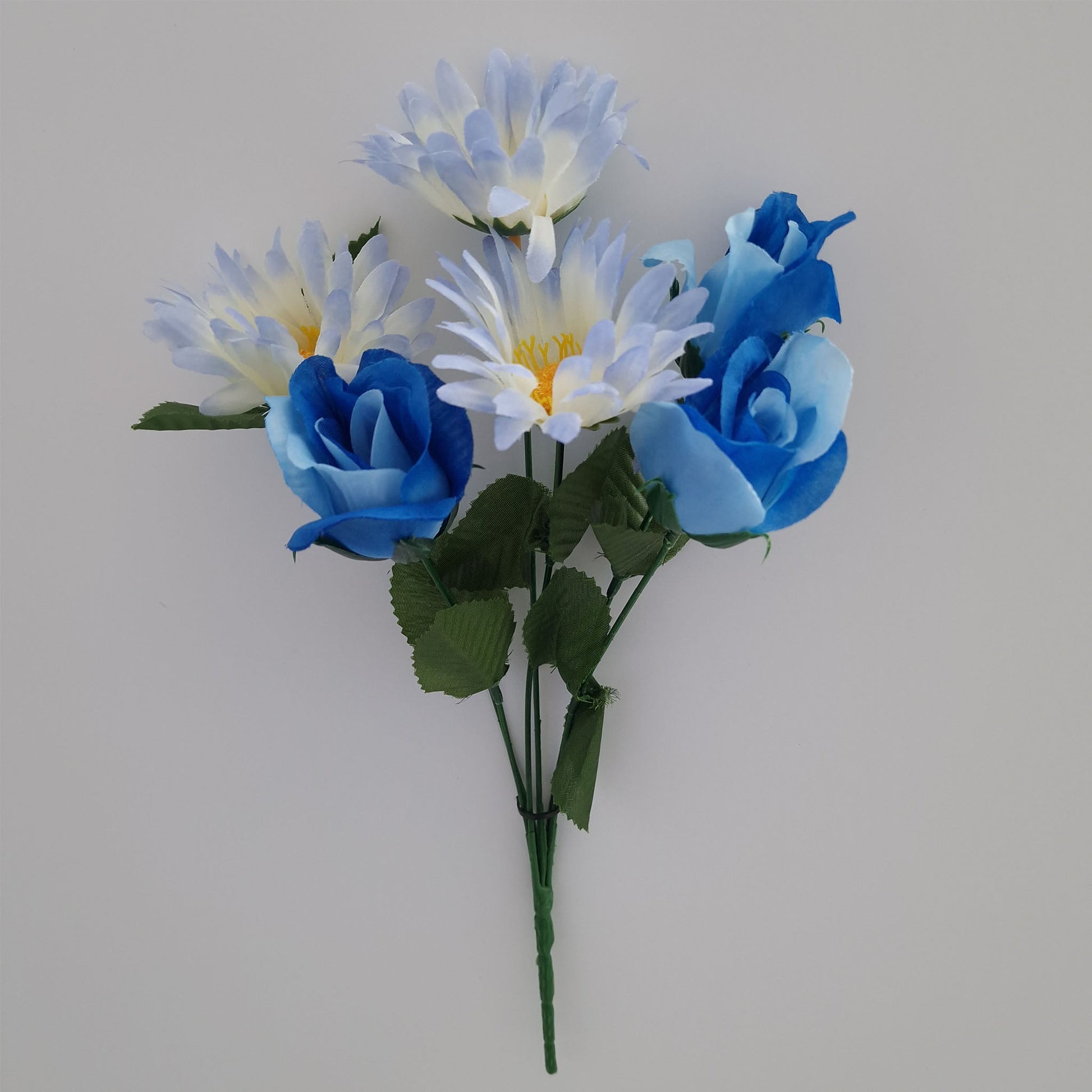 Rose Bud and Gerbera Artificial Flower Bush In 6 Different Colours - Amor Flowers