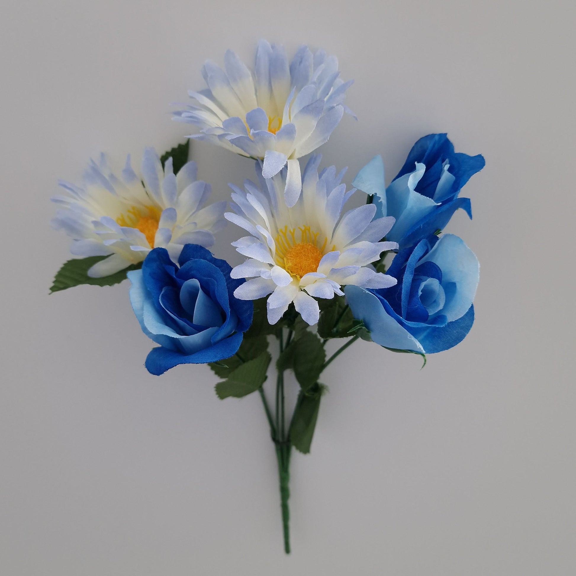Rose Bud and Gerbera Artificial Flower Bush In 6 Different Colours - Amor Flowers