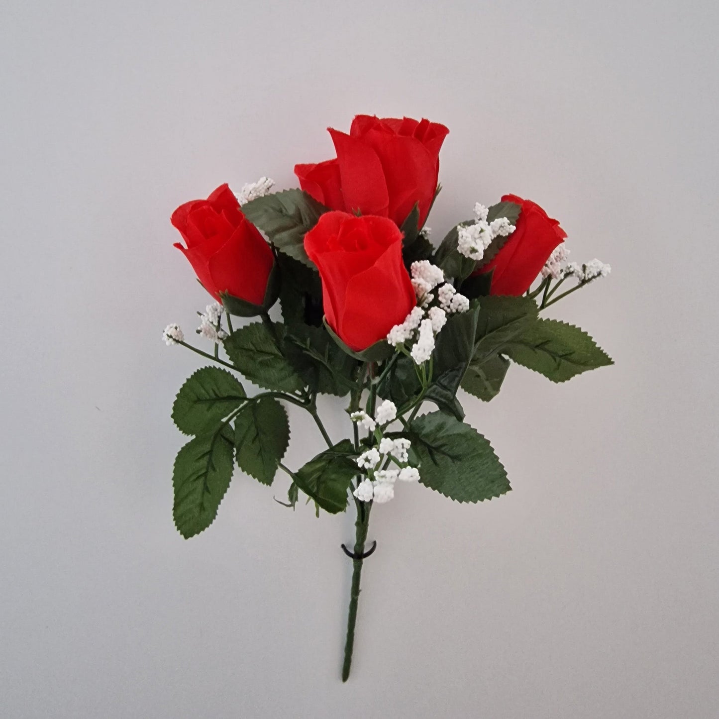 Rose Bud Rose Bud Bush with Gyp and 5 Heads - Amor Flowers