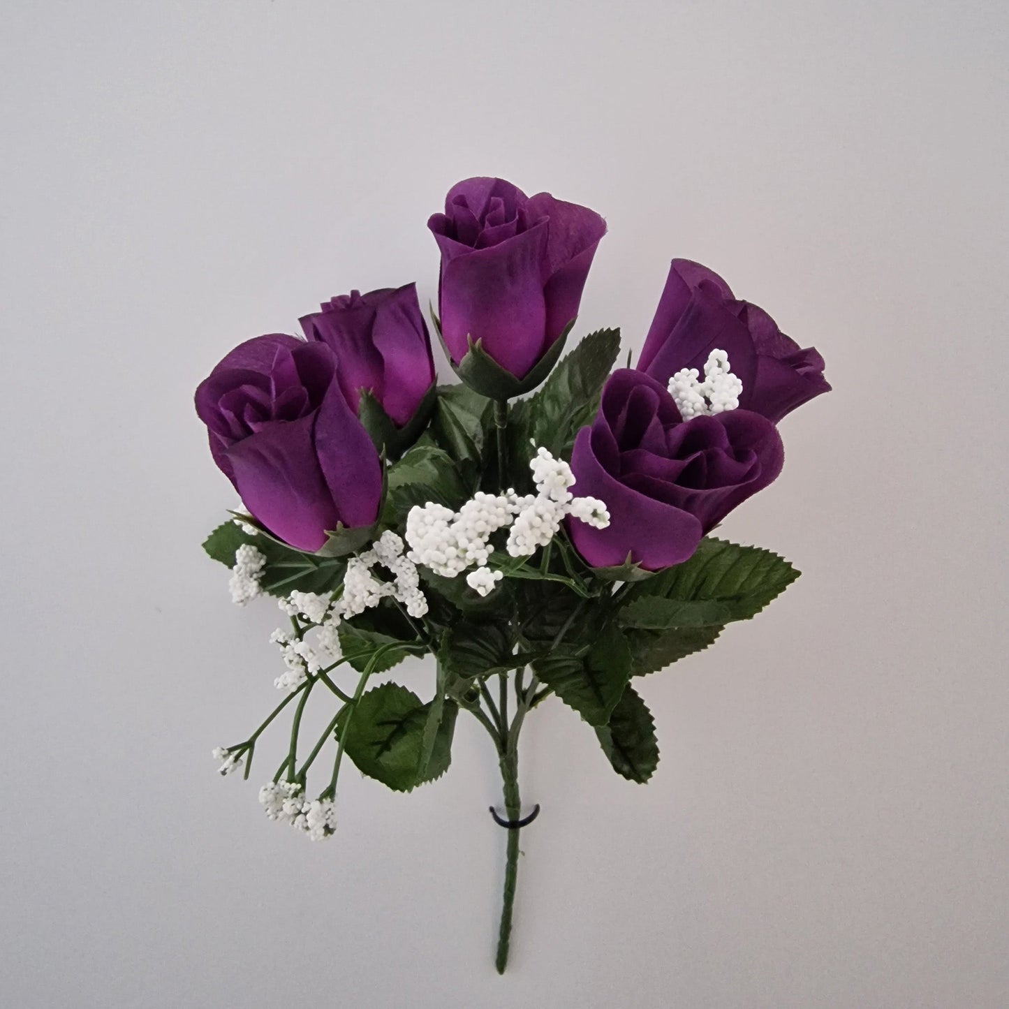 Rose Bud Rose Bud Bush with Gyp and 5 Heads - Amor Flowers