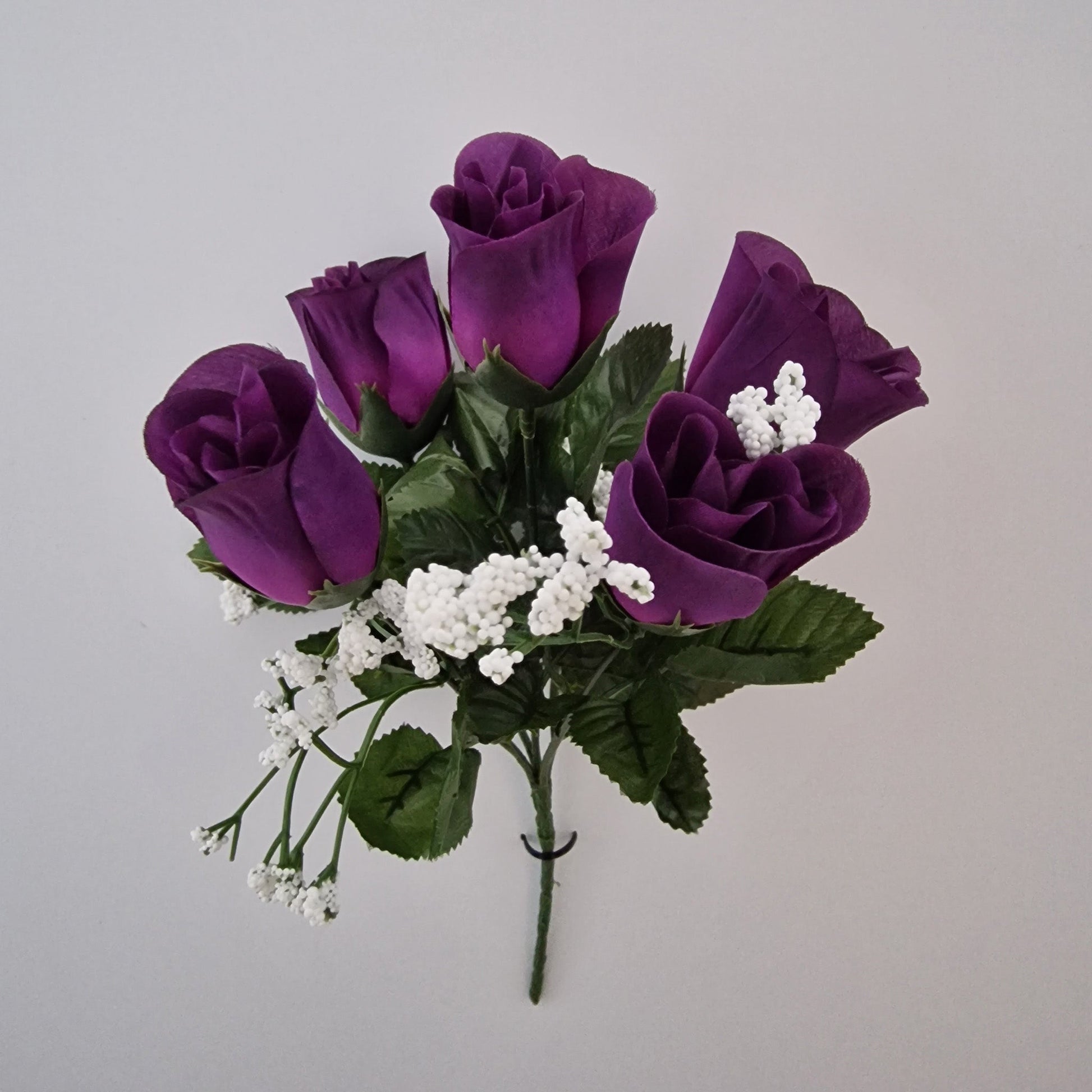 Rose Bud Rose Bud Bush with Gyp and 5 Heads - Amor Flowers
