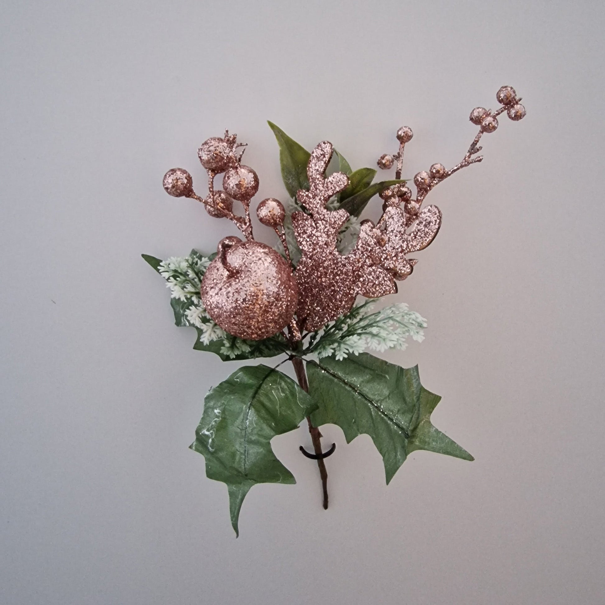 Rose Gold Glitter Reindeer Pick - Amor Flowers